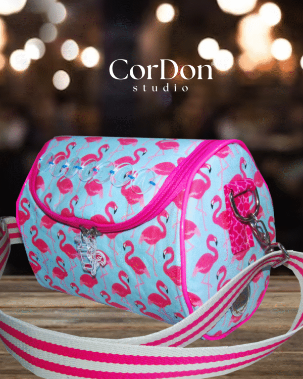 Frasqueira Flamingos grande infantil com térmico - Apostila com modelagem em PDF